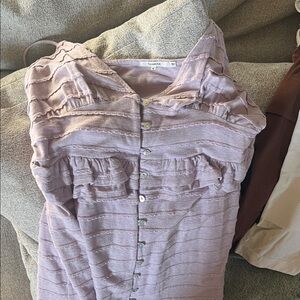 Lavender Button-Up Ruffled dress